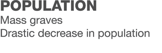 POPULATION Mass graves Drastic decrease in population